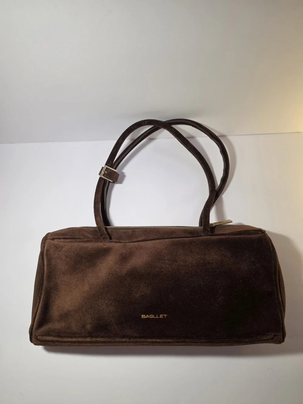 BAGLLET BG203 Brown Emilia Italian Suede Shoulder Bag Ukrainian Designer - Picture 10 of 14